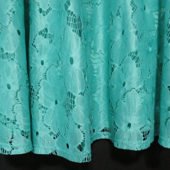 NOTATIONS | medium | Turquoise Lined Lace Skirt | Stretchy Waistband | NWOT - Picture 13 of 15